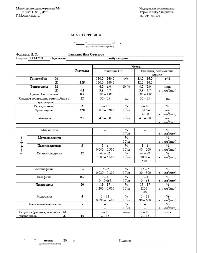 Заказать общий анализ крови — Королёв